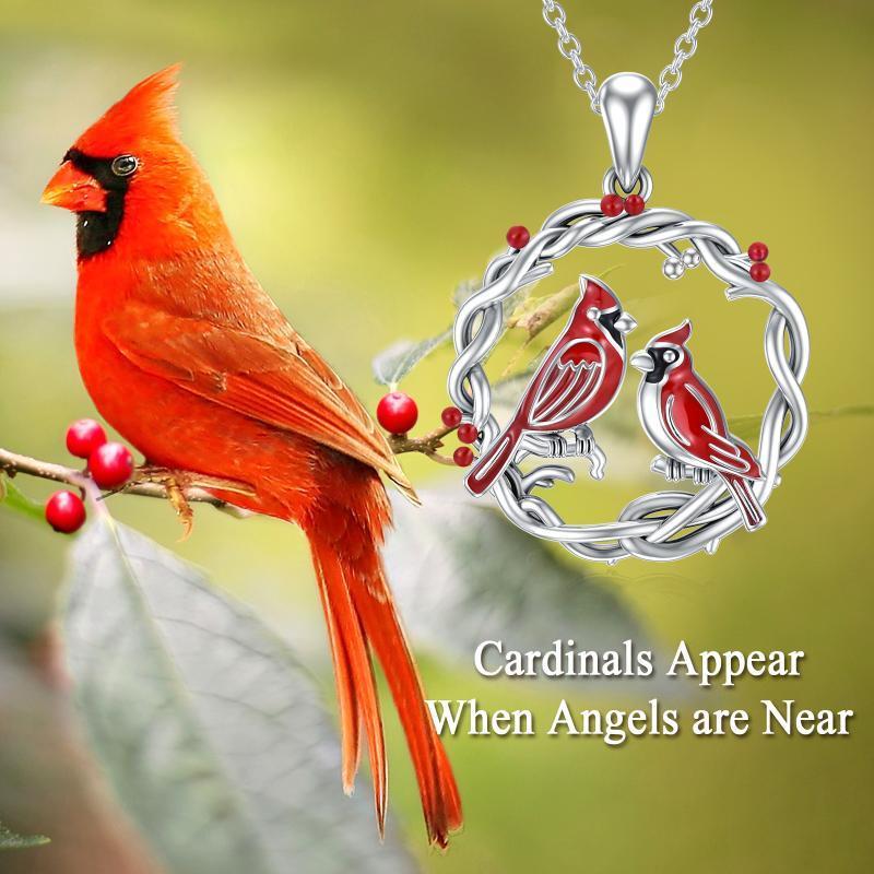 Pure silver plated Cardinal Tree Of Life Necklace